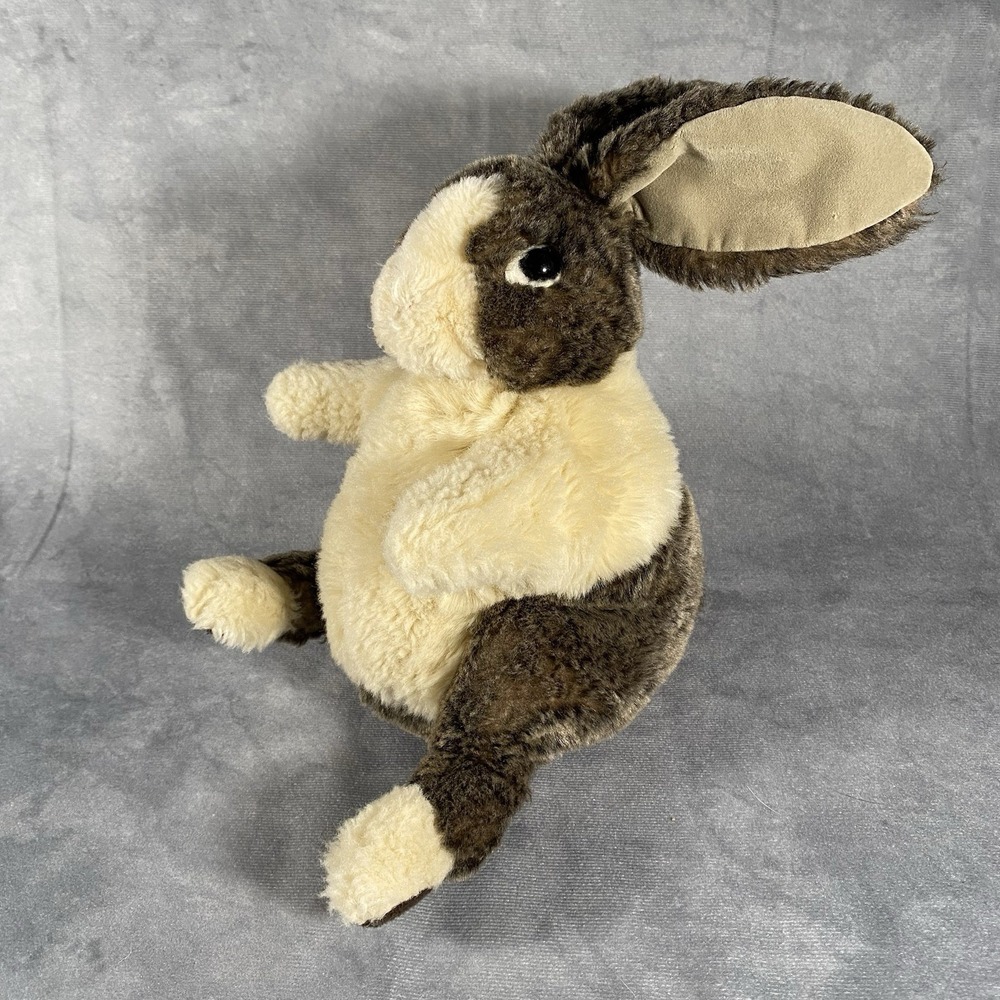 Folkmanis Dutch Rabbit Hand Puppet Brown Cream Plush Stuffed Animal‎ Bunny 2011